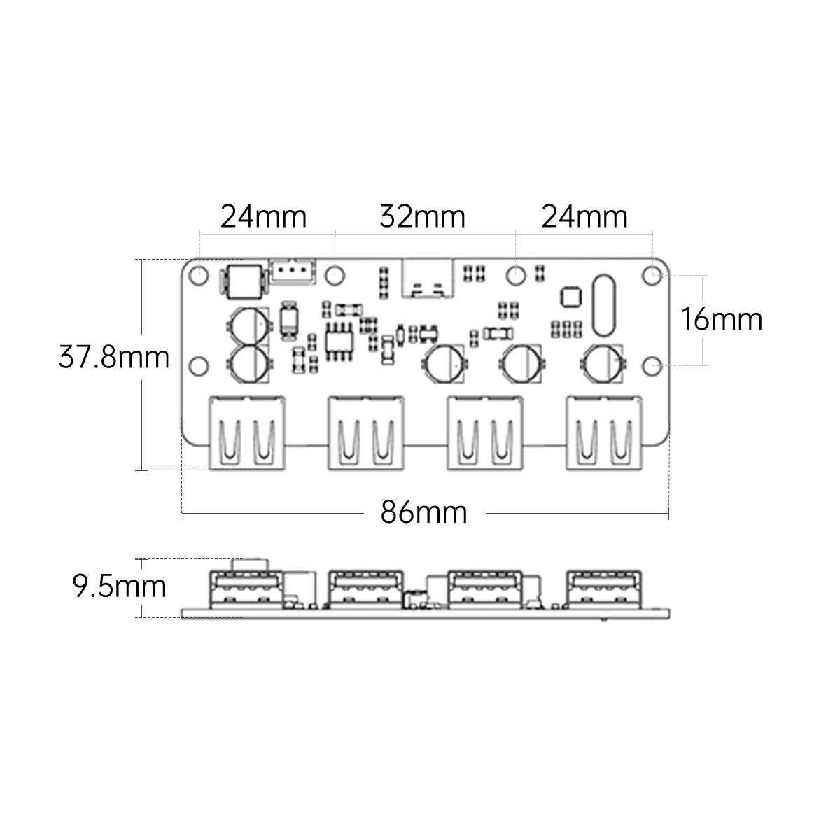 USB Hub ROS Car 1 to 4 Expansion Board HUB Expansion Dock JETSON NANO Raspberry Pi Module